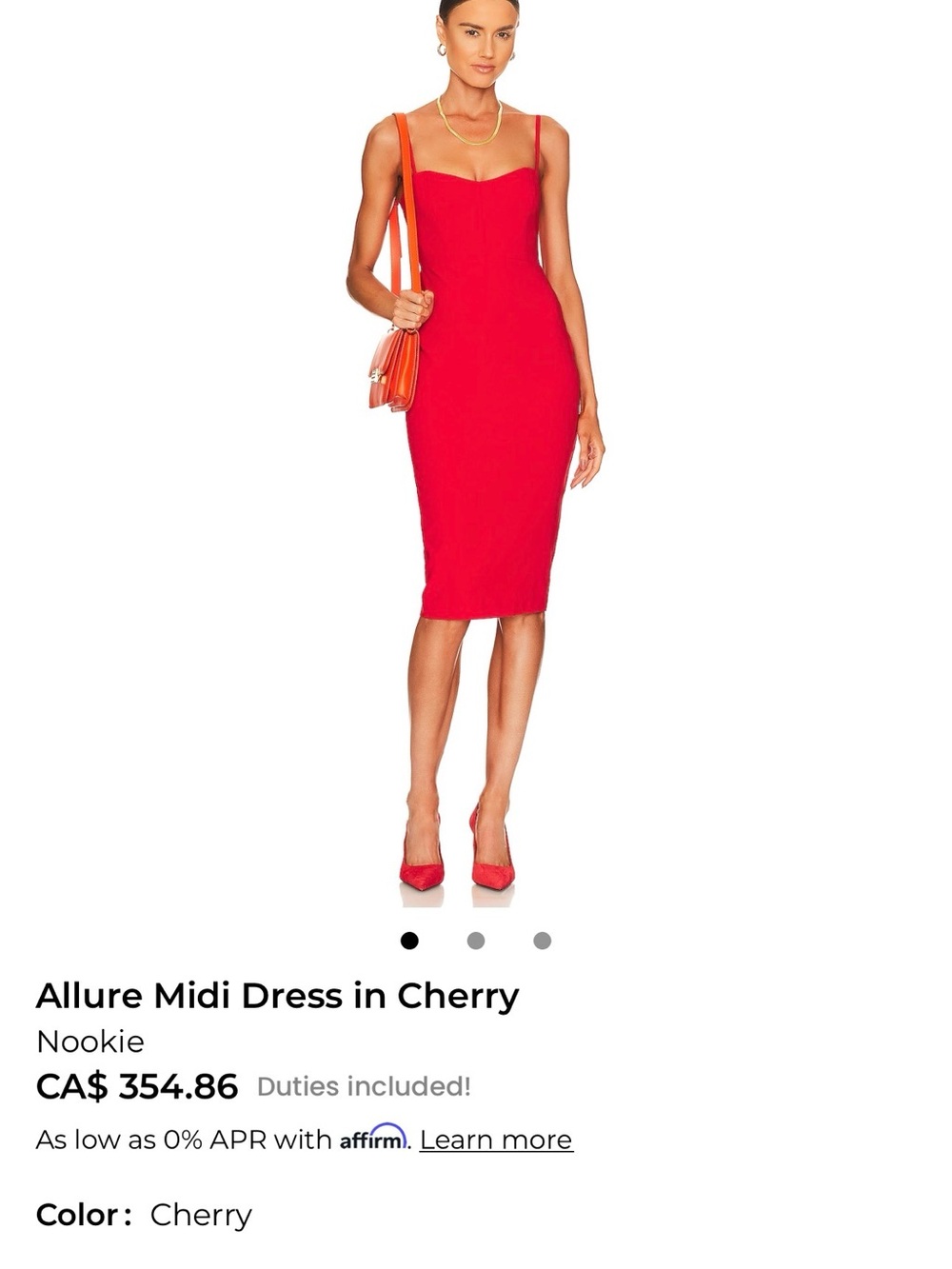 Nookie Allure Midi Dress in Cherry